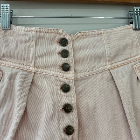 Ulla Johnson Alvin High Waist Denim Shorts Sweetbriar Pink Acid - Picture 3 of 13